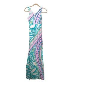 Lilly Pulitzer Dress Size XXS Marco Maxi Dress Multi Coco Island Engineered
